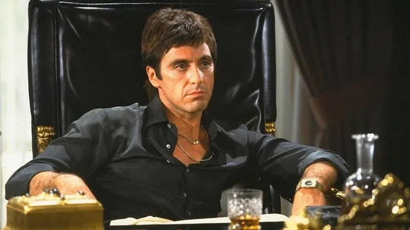 Hình tượng ông trùm ma túy Tony Montana trong Scarface đã trở thành biểu tượng văn hóa bất tử.